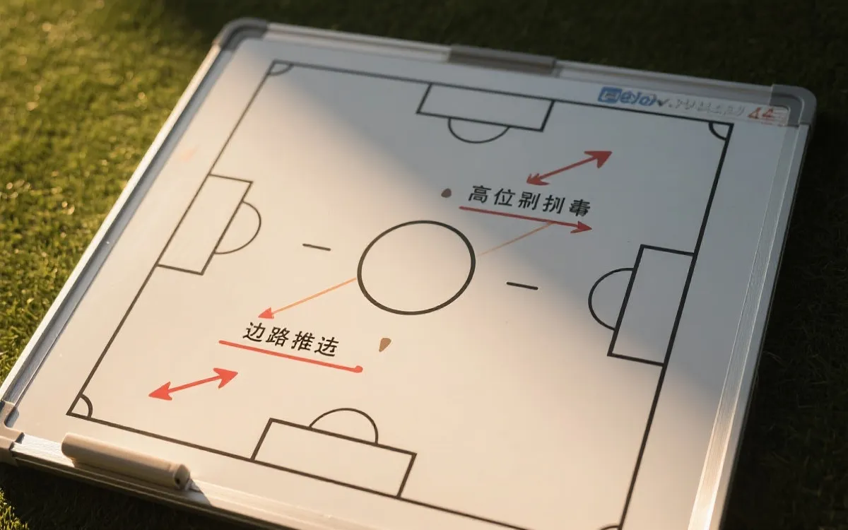 战术风格对位示意：高位逼抢、边路推进与中路渗透