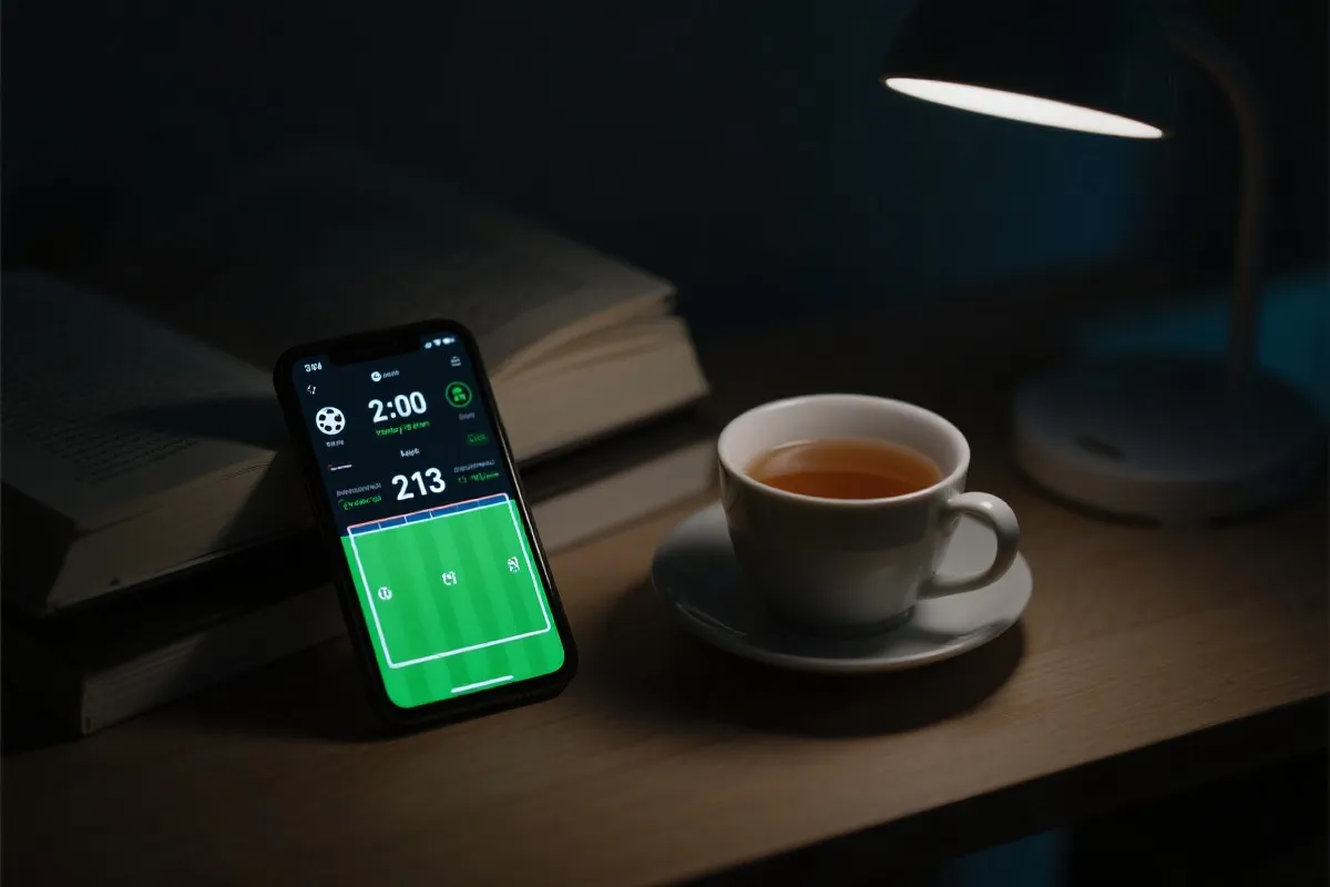 深夜观赛的氛围感